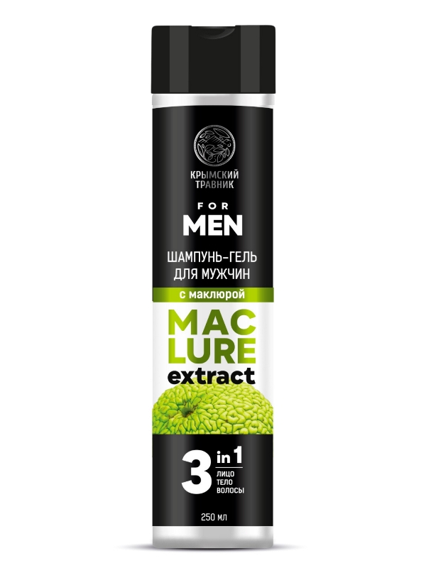 Шампунь-гель для мужчин с экстрактом маклюры «Maclura» - 3 в 1 • Лицо Тело Волосы